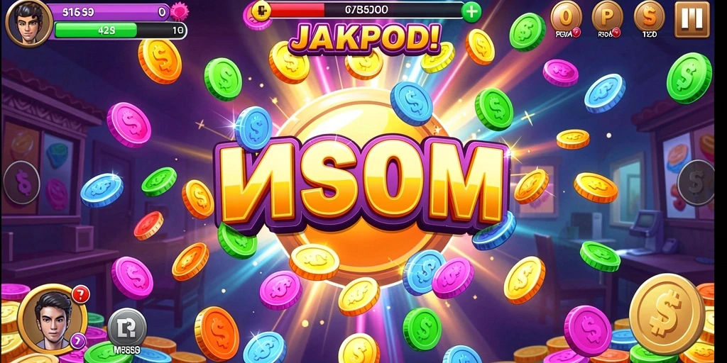 Screenshot memperlihatkan berbagai tema permainan slot yang tersedia.